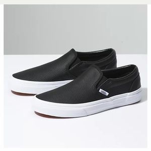 Leather slip on vans